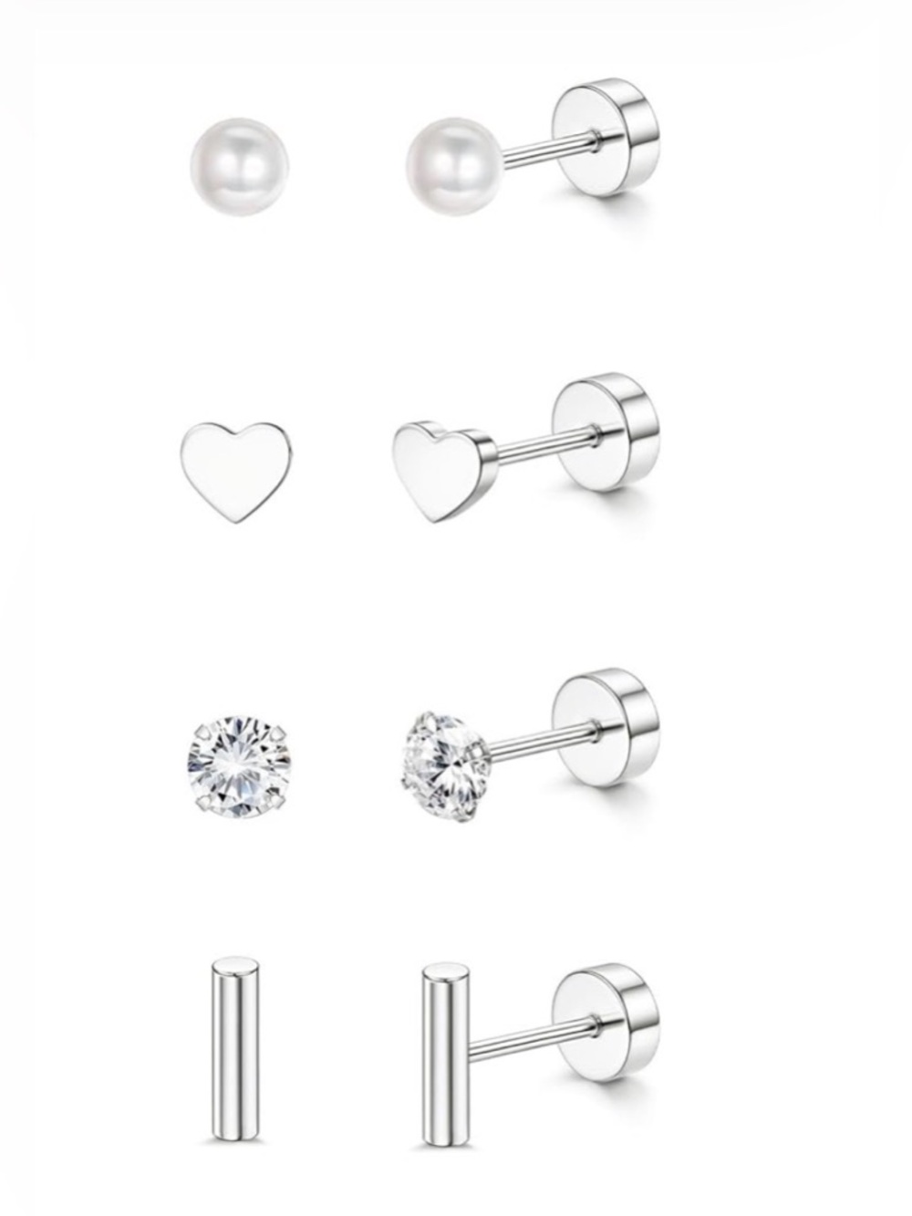 ⭐️FINAL PRICE #117 Gold Plated Heart Pearl Stud Earring Set